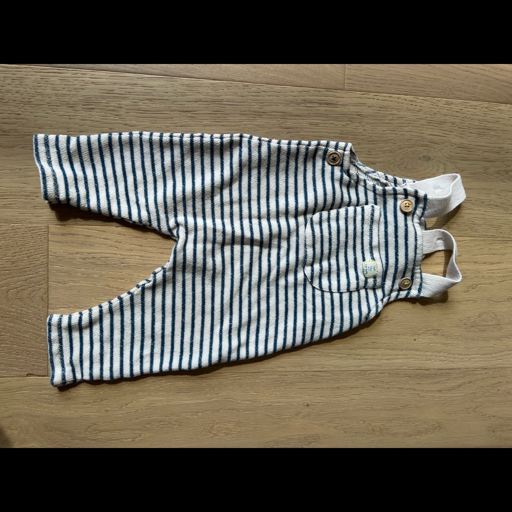 ZARA Striped Terry Overalls
